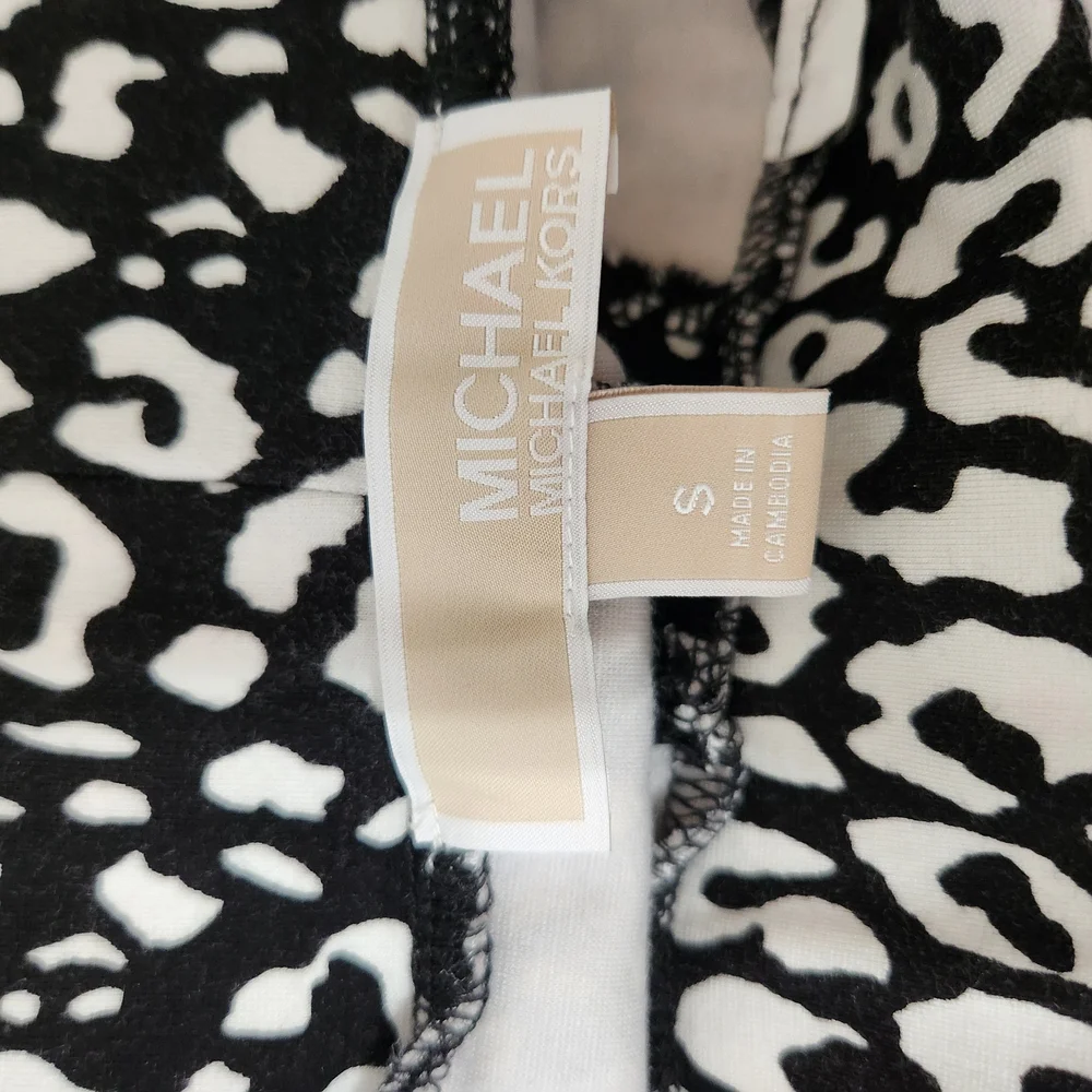 Michael Kors Black and White Animal Print Stretch Pants - Picture 5 of 5